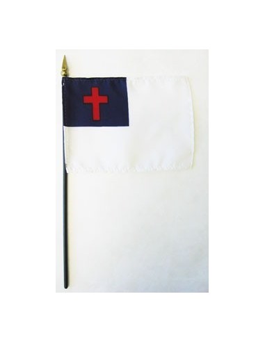 Christian 4" x 6" Mounted Flags