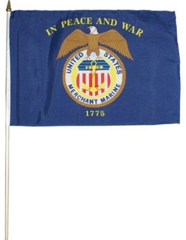 Merchant Marine 12"x18" Mounted Flag