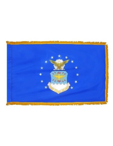 3' x 5' Air Force Indoor Flag With Pole Hem and Fringe