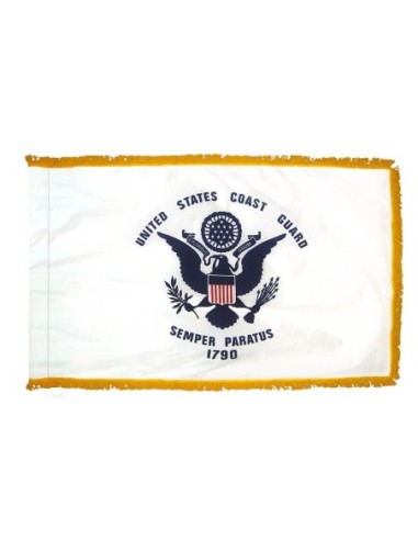3' x 5' Coast Guard Indoor Flag With Pole Hem and Fringe
