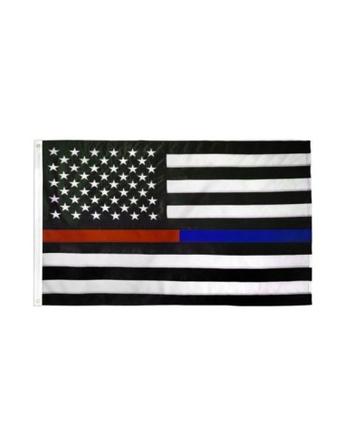 USA Thin Blue/Red Line 3' x 5' Polyester Flag