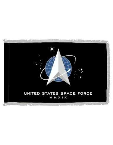 US Space Force 3' x 5' Nylon Flag Silver Fringe