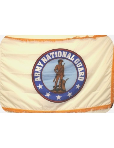 3'x5' Army National Guard Indoor Flag With Pole Hem and Fringe