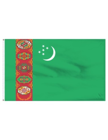 Turkmenistan 3' x 5' Indoor Polyester Flag