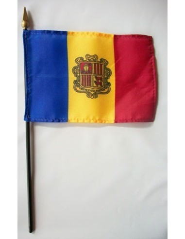 Andorra 4" x 6" Mounted Flags