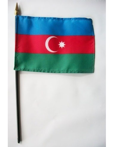 Azerbaijan 4" x 6" Mounted Flags