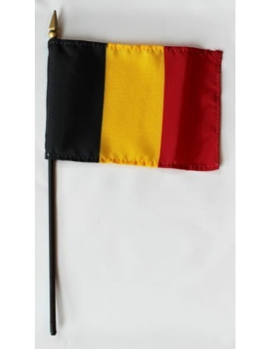 Belgium 4" x 6" Mounted Flags