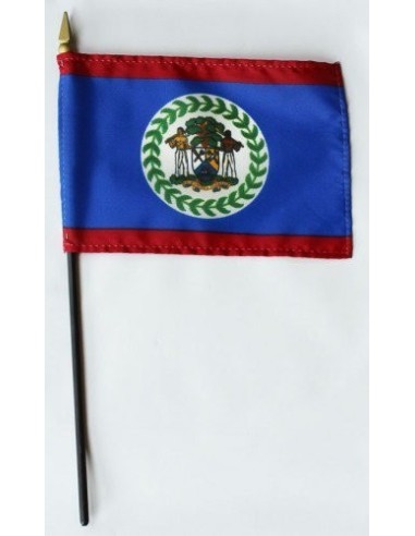 Belize 4" x 6" Mounted Flags