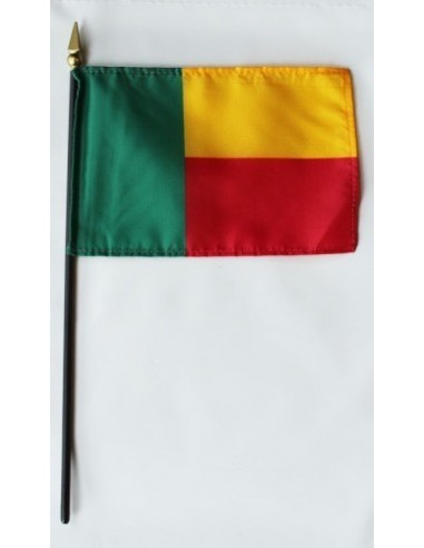 Benin 4" x 6" Mounted Flags