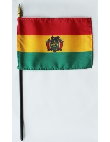 Bolivia 4" x 6" Mounted Flags