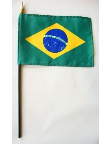 Brazil 4" x 6" Mounted Flags