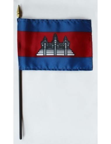 Cambodia 4" x 6" Mounted Flags