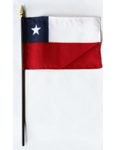 Chile 4" x 6" Mounted Flags
