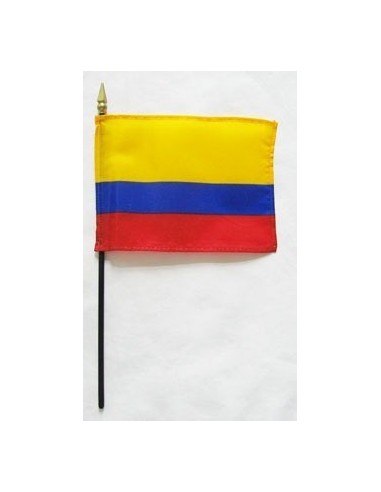 Colombia 4" x 6" Mounted Flags