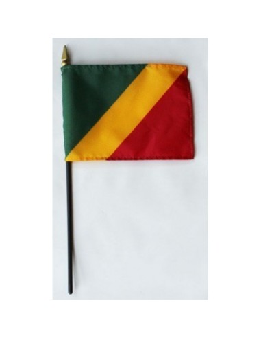 Congo Republic 4" x 6" Mounted Flags