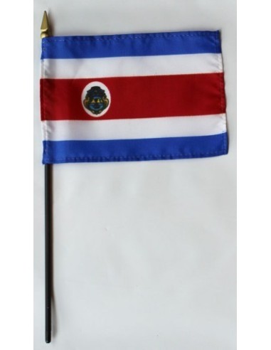 Costa Rica 4" x 6" Mounted Flags