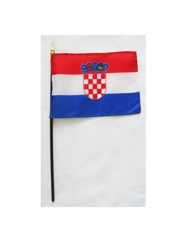 Croatia 4" x 6" Mounted Flags