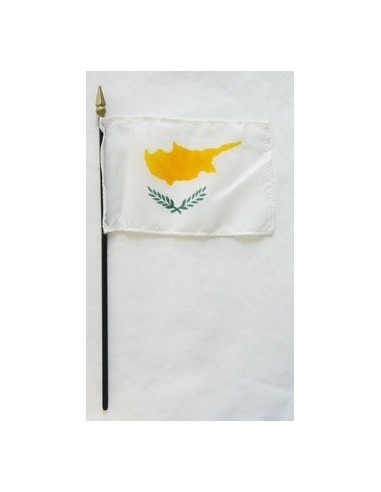 Cyprus 4" x 6" Mounted Flags