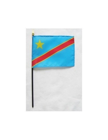 Dem Republic of Congo 4" x 6" Mounted Flags