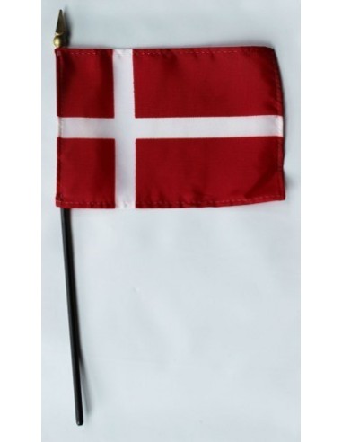 Denmark 4" x 6" Mounted Flags