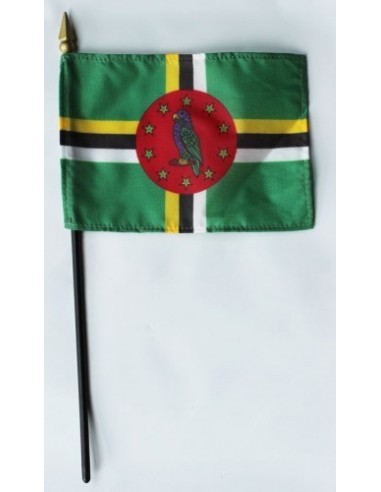 Dominica 4" x 6" Mounted Flags