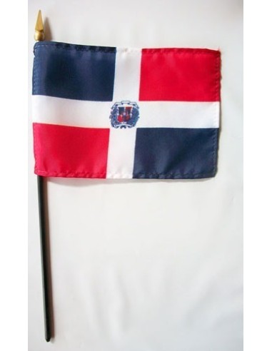 Dominican Republic 4" x 6" Mounted Flags