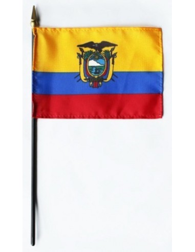 Ecuador 4" x 6" Mounted Flags