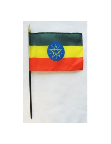 Ethiopia 4" x 6" Mounted Flags