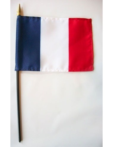 France 4" x 6" Mounted Flags