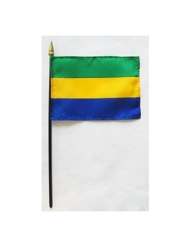 Gabon 4" x 6" Mounted Flags