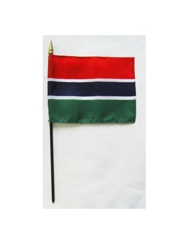 Gambia 4" x 6" Mounted Flags