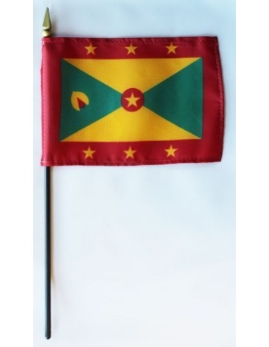 Grenada 4" x 6" Mounted Flags