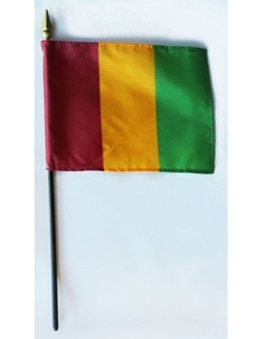 Guinea 4" x 6" Mounted Flags