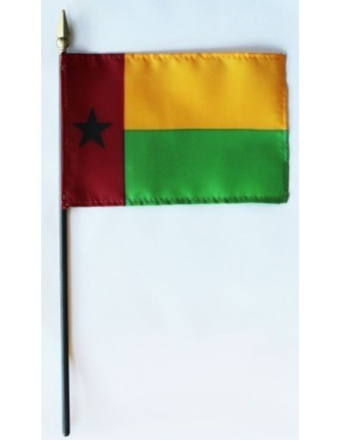 Guinea Bissau 4" x 6" Mounted Flags