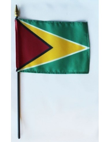 Guyana 4" x 6" Mounted Flags