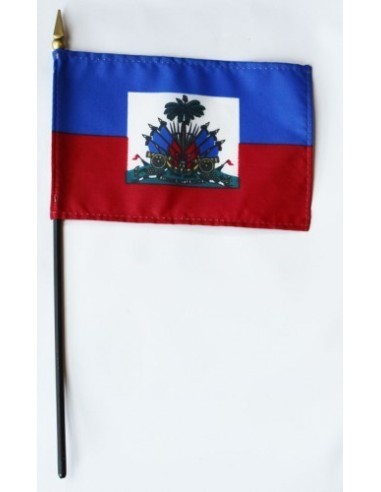 Haiti 4" x 6" Mounted Flags