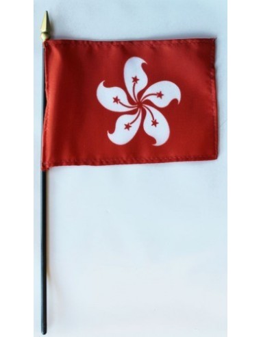 Hong Kong 4" x 6" Mounted Flags