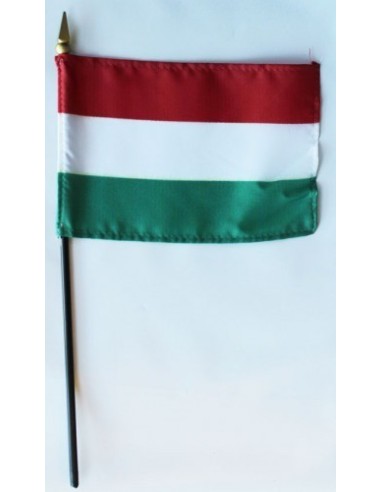 Hungary 4" x 6" Mounted Flags