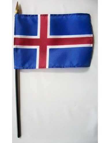 Iceland 4" x 6" Mounted Flags