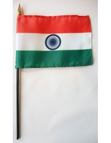 India 4" x 6" Mounted Flags