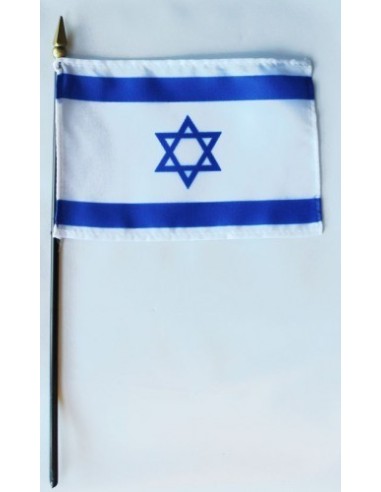 Israel 4" x 6" Mounted Flags