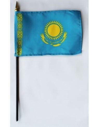 Kazakhstan 4" x 6" Mounted Flags