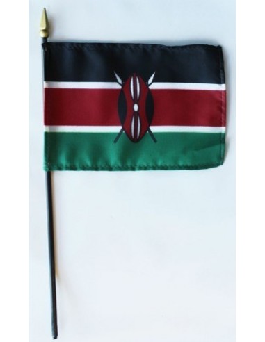 Kenya 4" x 6" Mounted Flags