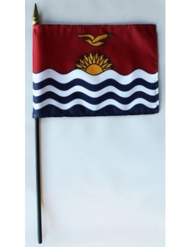 Kiribati 4" x 6" Mounted Flags
