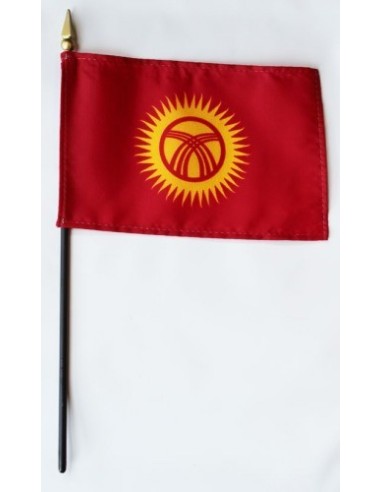 Kyrgyzstan 4" x 6" Mounted Flags