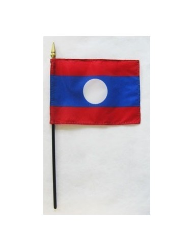 Laos 4" x 6" Mounted Flags