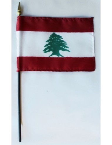 Lebanon 4" x 6" Mounted Flags