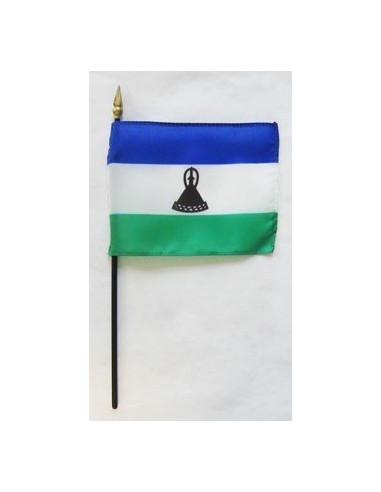 Lesotho 4" x 6" Mounted Flags