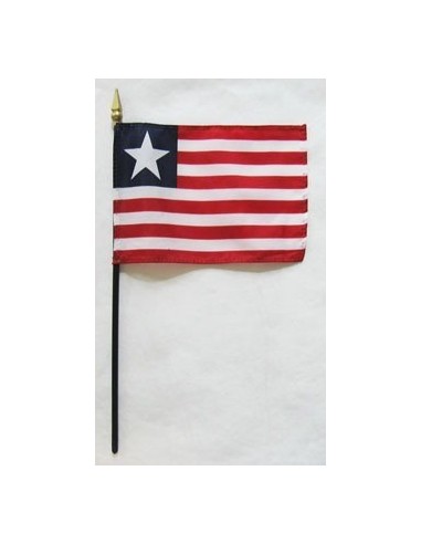 Liberia 4" x 6" Mounted Flags