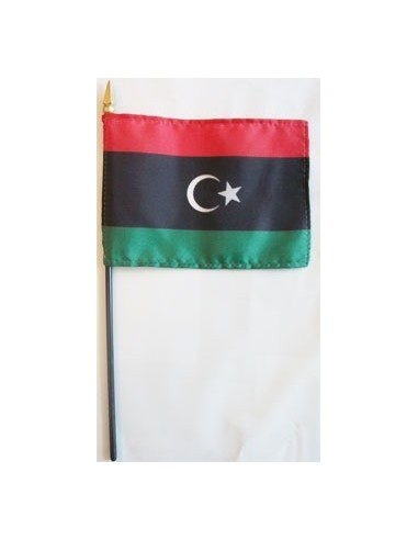 Libya  4" x 6" Mounted Flags